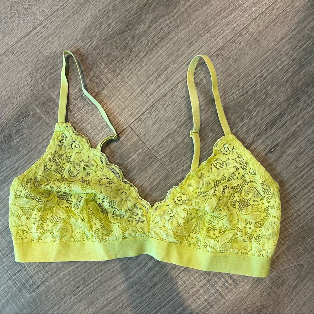 Xhilaration Lace Bralette in Bright Yellow